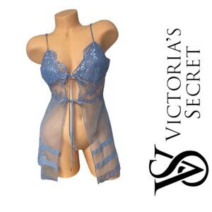 Victoria's Secret | Blue Sheer Y2K Vintage Babydoll Slip | Size Extra Small